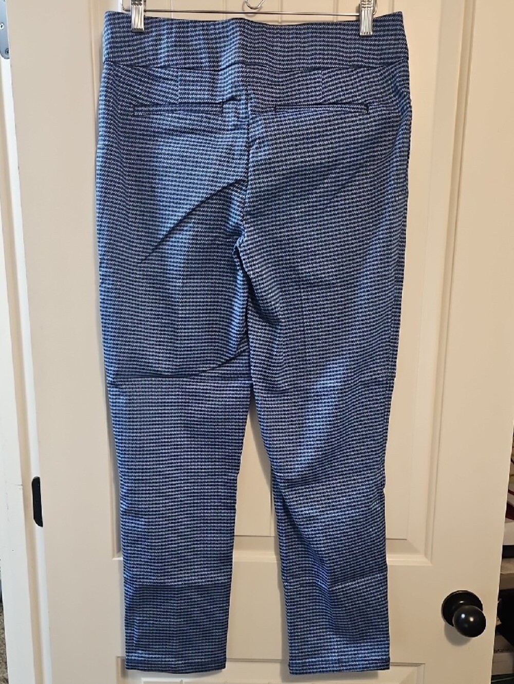 croft & barrow Navy and White Micro-Pattern Straight-Leg Trousers - Picture 2 of 7